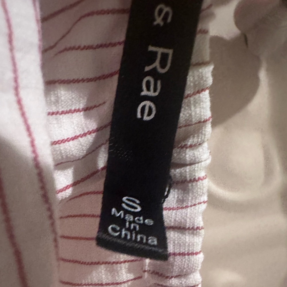 NWT Doe & Rae Striped Tie-Front Peplum Cami Top - Small - Picture 3 of 5